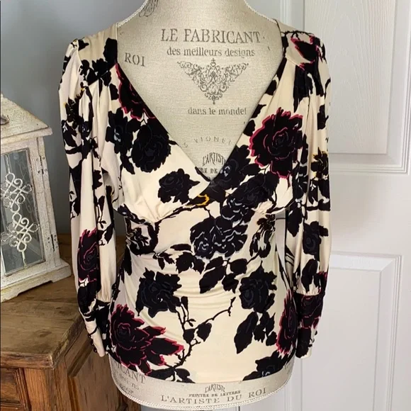 Diane Von Furstenberg floral china garden blouse top - Picture 2 of 8